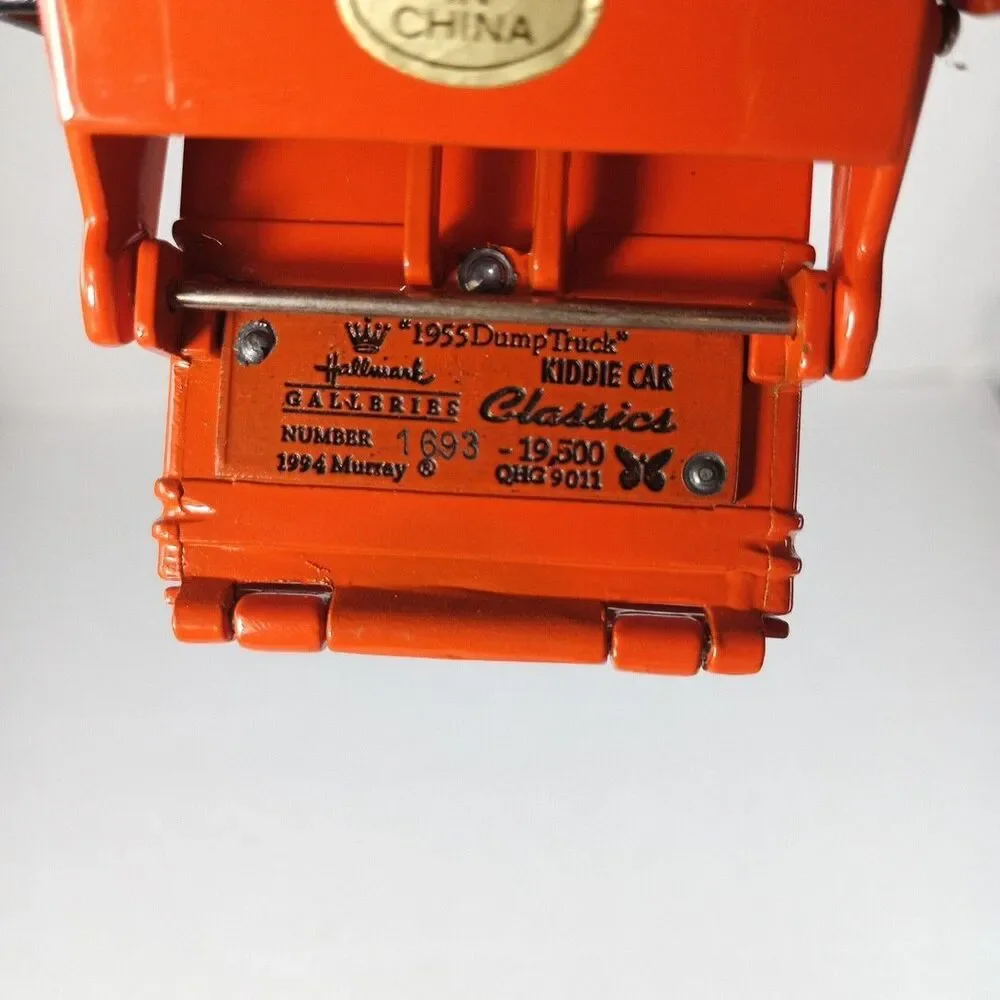 1994 Hallmark Kiddie Car Classics 1955 Orange Murray Dump Truck Limited Edition